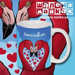 день святого Валентина, фламинго, сердце